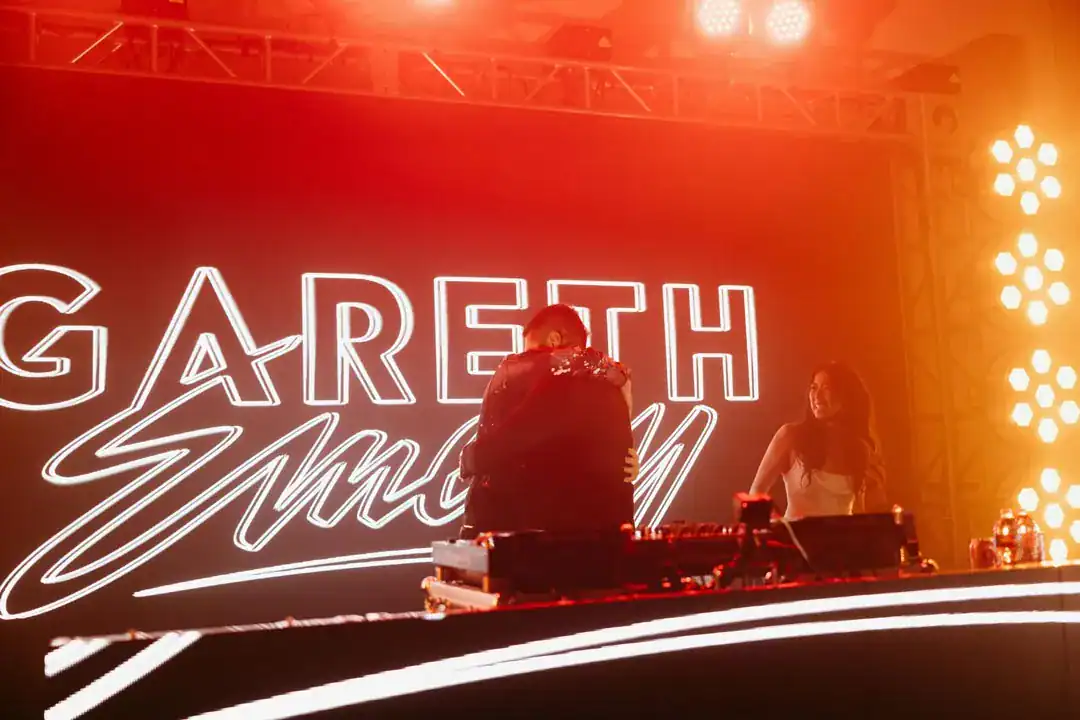 Gareth Emery performing at Christina and Steven's wedding at Grand Gimeno, Orange