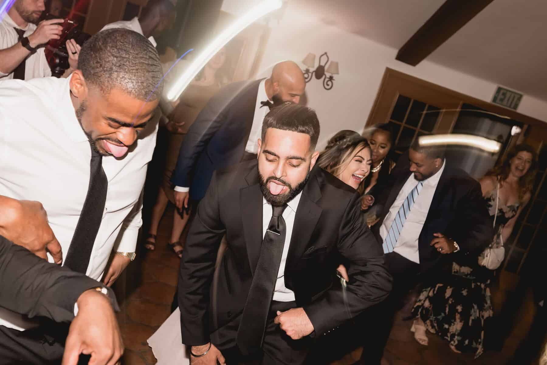 Packed dance floor at a wedding reception at Rancho Las Lomas